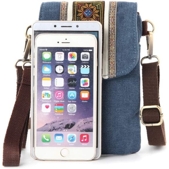 Women's Navy Blue 03 Vintage Embroidered Cute Mini Cross Body Bag Small Handbag - Picture 3 of 6